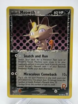 Pokemon Rocket’s Meowth 46/109 Team Rocket Returns Uncommon EX Vintage - Image 1