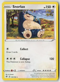 Snorlax 141/192 Rare Rebel Clash Pokemon Lightly Played - Image 1