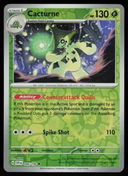 Cacturne 006/198 Uncommon Scarlet & Violet Pokemon Reverse Holo Near Mint - Image 1