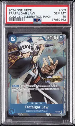 2024 ONE PIECE CHAMPIONSHIP 2023 CELEBRATION PACK #009 TRAFALGAR LAW PSA 10 - Image 1