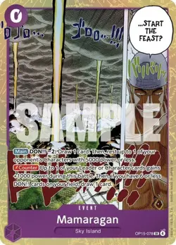Bandai Mamaragan Event OP15-078 Super Rare Holo One Piece CCG Card - Image 1