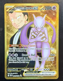 Team Rocket's Mewtwo ex 240/182 Destined Rivals Pokemon TCG Hyper Rare English - Image 1
