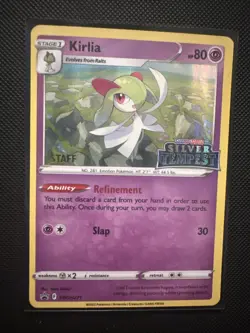 Kirlia Prerelease Staff Holo SWSH271 2022 Pokemon SWSH Promo Silver Tempest - Image 1