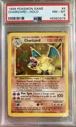 1999 Pokemon Big 3 Base Set Charizard, Blastoise, Venasaur Holo PSA 8 + Frame - Image 2