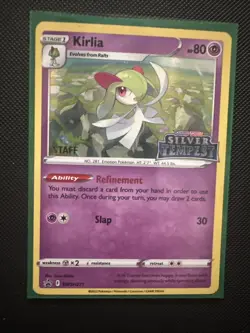 Kirlia Prerelease Staff Holo SWSH271 2022 Pokemon SWSH Promo Silver Tempest - Image 1