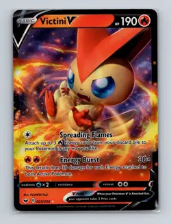 Victini V 025 Pokemon Sword & Shield Base Set Ultra Rare Card NM+ - Image 1