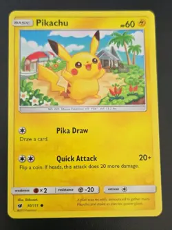 Pokemon Cards Pikachu Non Holo 30/111 Crimson Invasion NM 2017 - Image 1
