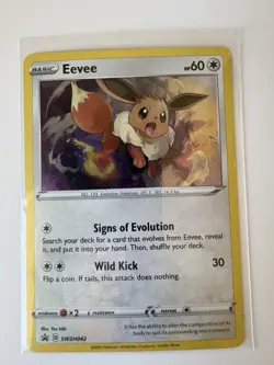 Black Star Promo Eevee SWSH042 Promo SWSH: Sword & Shield Promo Cards Pokemon LP - Image 2