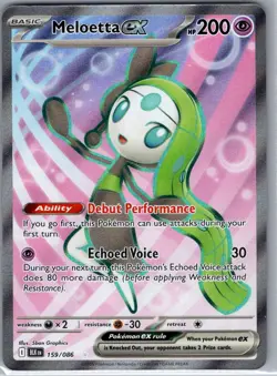 Meloetta ex 159/086 SV: Black Bolt - Pokemon Card - NM - Image 1