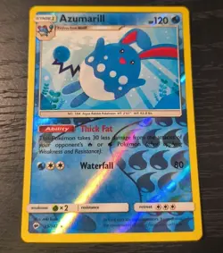 Pokemon Burning Shadows Azumarill Reverse Holo Rare Card 35/147 LP - Image 1