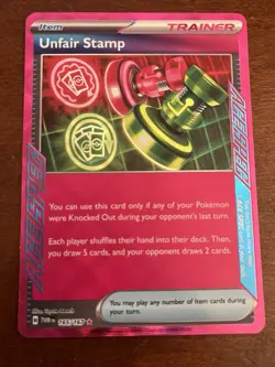 Unfair Stamp 165/167 Pokemon ACE SPEC Rare SV06: Twilight Masquerade Card NM - Image 1