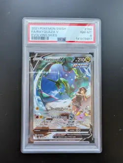 Rayquaza v Alternate Full Art Holo Card 194/203 Evolving Skies PSA 8 - Image 1