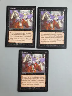 Vendetta x3, MTG Mercadian Masques (1999) Common Black Instant NM - Image 1