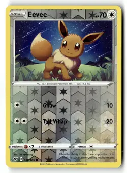 Eevee 130/185 Common Vivid Voltage Pokemon Reverse Holo Near Mint - Image 1