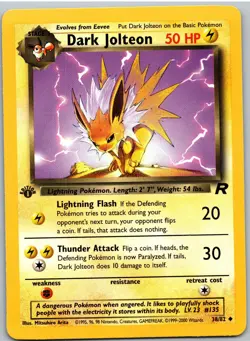 Dark Jolteon 38/82 Uncommon Team Rocket Pokemon 1st Edition NM - Image 1