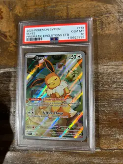 POKEMON 2025 Prismatic Evolutions ETB EEVEE Full Art SVP En #173 PSA 10 Gem - Image 1