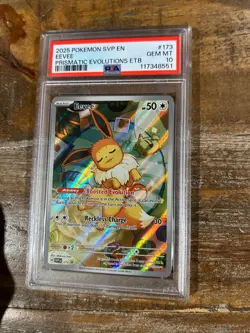 POKEMON 2025 Prismatic Evolutions ETB EEVEE Full Art SVP En #173 PSA 10 Gem 2 - Image 1