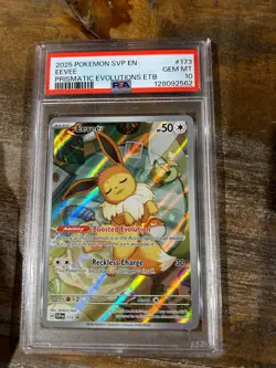 POKEMON 2025 Prismatic Evolutions ETB EEVEE Full Art SVP En #173 PSA 10 Gem 4 - Image 1