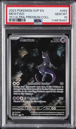 2023 POKEMON SVP EN-SV BLACK STAR PROMO 151 ULTRA-PREM COLL #052 MEWTWO PSA 10 - Image 1
