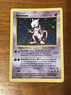 Mewtwo 10/102 Shadowless Pokemon Unlimited Holo HP - Image 1