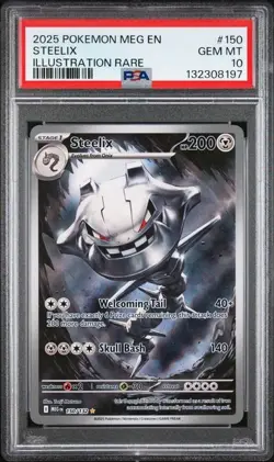 Pokemon Steelix Mega Evolution Illustration Rare #150 PSA 10 Gem Mint - Image 1