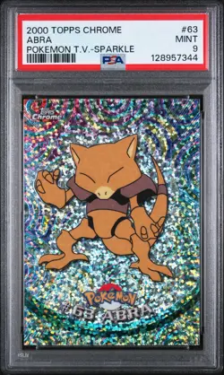 2000 Topps Chrome Pokemon Abra Sparkle PSA 9 Low Pop Rare #63 Series 1 - Image 1