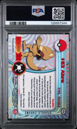 2000 Topps Chrome Pokemon Abra Sparkle PSA 9 Low Pop Rare #63 Series 1 - Image 2