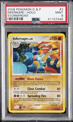 2008 POKEMON DIAMOND & PEARL STORMFRONT #3 INFERNAPE-HOLO PSA 9 - Image 1