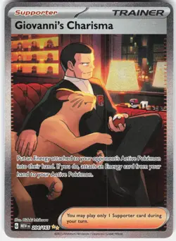 Pokemon Giovanni's Charisma 204/165 Special Illustration Rare 151 Pokemon NM - Image 1