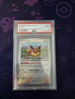 PSA 10 GEM MINT Eevee Prismatic Evolutions Masterball Reverse Pokemon 074/131 - Image 1