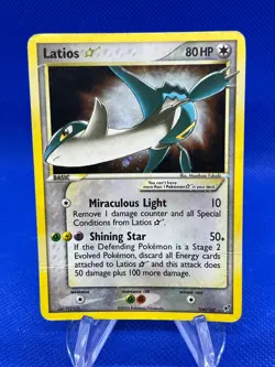 VTG 2005 Pokemon EX Deoxys Latios Gold Star 106/107 Ultra Rare DMG/CREASED - Image 1