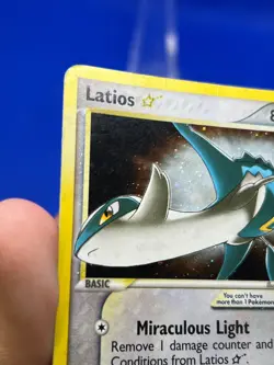 VTG 2005 Pokemon EX Deoxys Latios Gold Star 106/107 Ultra Rare DMG/CREASED - Image 3