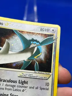 VTG 2005 Pokemon EX Deoxys Latios Gold Star 106/107 Ultra Rare DMG/CREASED - Image 5