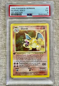 1999 POKEMON GERMAN 1ST ED #4 GLURAK-HOLO PSA 5 - Image 1