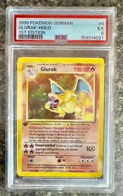 1999 POKEMON GERMAN 1ST ED #4 GLURAK-HOLO PSA 5 - Image 3