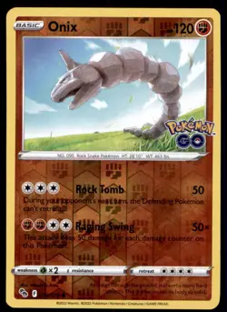 Onix 036/078 Common Pokemon GO Pokemon Reverse Holo Lightly Played - Image 1
