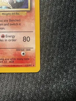 Wizards of the Coast Ninetales 12/102 Base Set Holo Rare 80 HP ENG 1999 - Image 5