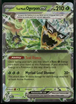 Teal Mask Ogerpon ex Prismatic Evolutions 012/131 Holo Pokemon Holo NM - Image 1