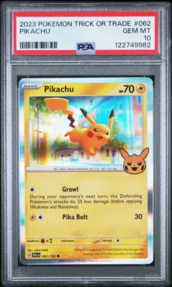 2023 POKEMON TRICK OR TRADE #062 PIKACHU PSA 10 - Image 1