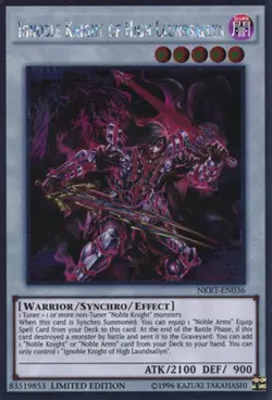 Ignoble Knight of High Laundsallyn - NKRT-EN036 - Platinum Rare - Limited Editio - Image 1