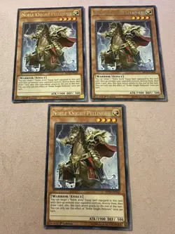 Yu-Gi-Oh! 3x Noble Knight Pellinore MP19-EN143 Rare 1st Ed Near Mint - Image 1