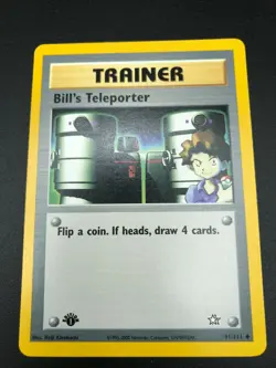 Bill's Teleporter 1st Edition 91/111 Neo Genesis Pokemon TCG Card NM 2000 - Image 1