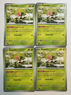 Shaymin 010/182 x4 Playset 4x Pokemon TCG SV Destined Rivals DRI - 4 Card Set - Image 1
