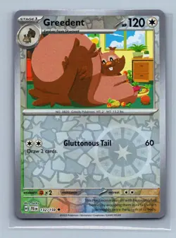 Greedent #132/159 Reverse Holo Journey Together Pokemon Card - NM - Image 2