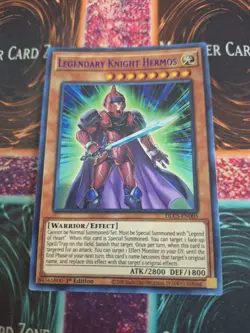 Yugioh Legendary Knight Hermos DLCS-EN003 Purple Ultra Rare 1st Edition NM - Image 1
