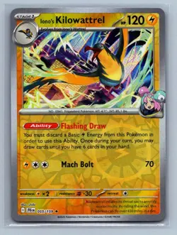 Iono's Kilowattrel #055/159 Reverse Holo Journey Together Pokemon Card - NM - Image 2
