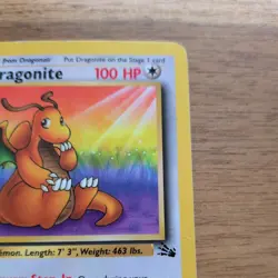 Pokemon Dragonite Fossil Unlimited Rare 19/62 Regular 1999 English TCG Card - Image 2