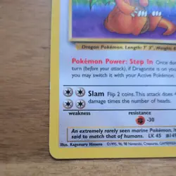 Pokemon Dragonite Fossil Unlimited Rare 19/62 Regular 1999 English TCG Card - Image 4