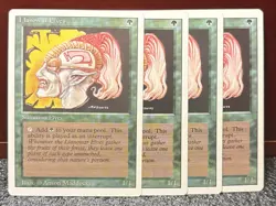 Vintage 1994 MTG Revised Edition 3ED 4x {{{ Llanowar Elves }}} #211~L@@K - Image 1
