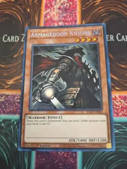 Yugioh Armageddon Knight RA03-EN002 Secret Rare 1st Edition Near Mint - Image 1